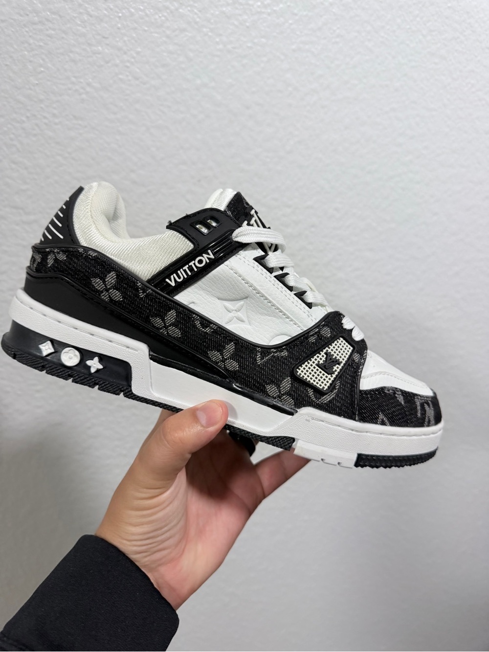 Louis Vuitton Black & White Monogram Low-Top Sneaker